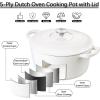 imageEfar 7QT Oval Dutch Oven Pot with Lid Enameled Cast Iron Dutch Oven with Dual Handles for Sourdough Bread Baking Cooking Nonstick Enamel Coated CookwareBlue NonToxic ampamp Easy CleanWhite