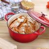 imageEfar 7QT Oval Dutch Oven Pot with Lid Enameled Cast Iron Dutch Oven with Dual Handles for Sourdough Bread Baking Cooking Nonstick Enamel Coated CookwareBlue NonToxic ampamp Easy CleanRed