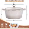 imageEfar 7QT Oval Dutch Oven Pot with Lid Enameled Cast Iron Dutch Oven with Dual Handles for Sourdough Bread Baking Cooking Nonstick Enamel Coated CookwareBlue NonToxic ampamp Easy CleanKhaki