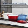 imageEfar 7QT Oval Dutch Oven Pot with Lid Enameled Cast Iron Dutch Oven with Dual Handles for Sourdough Bread Baking Cooking Nonstick Enamel Coated CookwareBlue NonToxic ampamp Easy CleanWhite