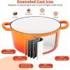 imageEfar 7QT Oval Dutch Oven Pot with Lid Enameled Cast Iron Dutch Oven with Dual Handles for Sourdough Bread Baking Cooking Nonstick Enamel Coated CookwareBlue NonToxic ampamp Easy CleanOrange