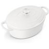 imageEfar 7QT Oval Dutch Oven Pot with Lid Enameled Cast Iron Dutch Oven with Dual Handles for Sourdough Bread Baking Cooking Nonstick Enamel Coated CookwareBlue NonToxic ampamp Easy CleanWhite