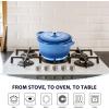 imageEfar 7QT Oval Dutch Oven Pot with Lid Enameled Cast Iron Dutch Oven with Dual Handles for Sourdough Bread Baking Cooking Nonstick Enamel Coated CookwareBlue NonToxic ampamp Easy CleanBlue