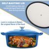 imageEfar 7QT Oval Dutch Oven Pot with Lid Enameled Cast Iron Dutch Oven with Dual Handles for Sourdough Bread Baking Cooking Nonstick Enamel Coated CookwareBlue NonToxic ampamp Easy CleanBlue