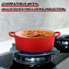 imageEfar 7QT Oval Dutch Oven Pot with Lid Enameled Cast Iron Dutch Oven with Dual Handles for Sourdough Bread Baking Cooking Nonstick Enamel Coated CookwareBlue NonToxic ampamp Easy CleanRed
