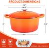 imageEfar 7QT Oval Dutch Oven Pot with Lid Enameled Cast Iron Dutch Oven with Dual Handles for Sourdough Bread Baking Cooking Nonstick Enamel Coated CookwareBlue NonToxic ampamp Easy CleanOrange