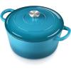 imageEfar 7QT Oval Dutch Oven Pot with Lid Enameled Cast Iron Dutch Oven with Dual Handles for Sourdough Bread Baking Cooking Nonstick Enamel Coated CookwareBlue NonToxic ampamp Easy CleanTeal Mist