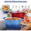 imageEfar 7QT Oval Dutch Oven Pot with Lid Enameled Cast Iron Dutch Oven with Dual Handles for Sourdough Bread Baking Cooking Nonstick Enamel Coated CookwareBlue NonToxic ampamp Easy CleanBlue