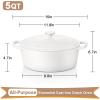 imageEfar 7QT Oval Dutch Oven Pot with Lid Enameled Cast Iron Dutch Oven with Dual Handles for Sourdough Bread Baking Cooking Nonstick Enamel Coated CookwareBlue NonToxic ampamp Easy CleanWhite