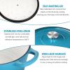 imageEfar 7QT Oval Dutch Oven Pot with Lid Enameled Cast Iron Dutch Oven with Dual Handles for Sourdough Bread Baking Cooking Nonstick Enamel Coated CookwareBlue NonToxic ampamp Easy CleanTeal Mist