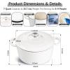 imageEfar 7QT Oval Dutch Oven Pot with Lid Enameled Cast Iron Dutch Oven with Dual Handles for Sourdough Bread Baking Cooking Nonstick Enamel Coated CookwareBlue NonToxic ampamp Easy CleanWhite
