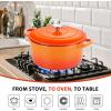 imageEfar 7QT Oval Dutch Oven Pot with Lid Enameled Cast Iron Dutch Oven with Dual Handles for Sourdough Bread Baking Cooking Nonstick Enamel Coated CookwareBlue NonToxic ampamp Easy CleanOrange
