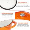 imageEfar 7QT Oval Dutch Oven Pot with Lid Enameled Cast Iron Dutch Oven with Dual Handles for Sourdough Bread Baking Cooking Nonstick Enamel Coated CookwareBlue NonToxic ampamp Easy CleanOrange