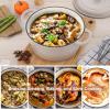 imageEfar 7QT Oval Dutch Oven Pot with Lid Enameled Cast Iron Dutch Oven with Dual Handles for Sourdough Bread Baking Cooking Nonstick Enamel Coated CookwareBlue NonToxic ampamp Easy CleanKhaki