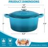 imageEfar 7QT Oval Dutch Oven Pot with Lid Enameled Cast Iron Dutch Oven with Dual Handles for Sourdough Bread Baking Cooking Nonstick Enamel Coated CookwareBlue NonToxic ampamp Easy CleanTeal Mist