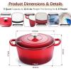 imageEfar 7QT Oval Dutch Oven Pot with Lid Enameled Cast Iron Dutch Oven with Dual Handles for Sourdough Bread Baking Cooking Nonstick Enamel Coated CookwareBlue NonToxic ampamp Easy CleanRed