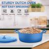 imageEfar 7QT Oval Dutch Oven Pot with Lid Enameled Cast Iron Dutch Oven with Dual Handles for Sourdough Bread Baking Cooking Nonstick Enamel Coated CookwareBlue NonToxic ampamp Easy CleanBlue