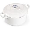 imageEfar 7QT Oval Dutch Oven Pot with Lid Enameled Cast Iron Dutch Oven with Dual Handles for Sourdough Bread Baking Cooking Nonstick Enamel Coated CookwareBlue NonToxic ampamp Easy CleanWhite