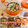 imageEfar 7QT Oval Dutch Oven Pot with Lid Enameled Cast Iron Dutch Oven with Dual Handles for Sourdough Bread Baking Cooking Nonstick Enamel Coated CookwareBlue NonToxic ampamp Easy CleanOrange