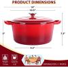 imageEfar 7QT Oval Dutch Oven Pot with Lid Enameled Cast Iron Dutch Oven with Dual Handles for Sourdough Bread Baking Cooking Nonstick Enamel Coated CookwareBlue NonToxic ampamp Easy CleanRed