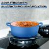 imageEfar 7QT Oval Dutch Oven Pot with Lid Enameled Cast Iron Dutch Oven with Dual Handles for Sourdough Bread Baking Cooking Nonstick Enamel Coated CookwareBlue NonToxic ampamp Easy CleanBlue