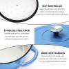 imageEfar 7QT Oval Dutch Oven Pot with Lid Enameled Cast Iron Dutch Oven with Dual Handles for Sourdough Bread Baking Cooking Nonstick Enamel Coated CookwareBlue NonToxic ampamp Easy CleanBlue