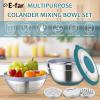imageEfar Colander with Mixing Bowl Set 41 Stainless Steel Colander Strainers Bowl with Graters for Kitchen Rotatable Food Strainer Bowl for Rinsing Fruits VegetablesDraining Pasta  BlackBlue