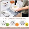 imageEfar Colander with Mixing Bowl Set 41 Stainless Steel Colander Strainers Bowl with Graters for Kitchen Rotatable Food Strainer Bowl for Rinsing Fruits VegetablesDraining Pasta  BlackKhaki