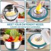 imageEfar Colander with Mixing Bowl Set 41 Stainless Steel Colander Strainers Bowl with Graters for Kitchen Rotatable Food Strainer Bowl for Rinsing Fruits VegetablesDraining Pasta  BlackBlue