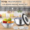 imageEfar Colander with Mixing Bowl Set 41 Stainless Steel Colander Strainers Bowl with Graters for Kitchen Rotatable Food Strainer Bowl for Rinsing Fruits VegetablesDraining Pasta  BlackBlack
