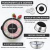 imageEfar Colander with Mixing Bowl Set 41 Stainless Steel Colander Strainers Bowl with Graters for Kitchen Rotatable Food Strainer Bowl for Rinsing Fruits VegetablesDraining Pasta  BlackBlack