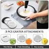 imageEfar Colander with Mixing Bowl Set 41 Stainless Steel Colander Strainers Bowl with Graters for Kitchen Rotatable Food Strainer Bowl for Rinsing Fruits VegetablesDraining Pasta  BlackBlack