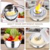 imageEfar Colander with Mixing Bowl Set 41 Stainless Steel Colander Strainers Bowl with Graters for Kitchen Rotatable Food Strainer Bowl for Rinsing Fruits VegetablesDraining Pasta  BlackKhaki