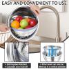 imageEfar Colander with Mixing Bowl Set 41 Stainless Steel Colander Strainers Bowl with Graters for Kitchen Rotatable Food Strainer Bowl for Rinsing Fruits VegetablesDraining Pasta  BlackBlack