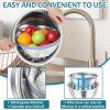 imageEfar Colander with Mixing Bowl Set 41 Stainless Steel Colander Strainers Bowl with Graters for Kitchen Rotatable Food Strainer Bowl for Rinsing Fruits VegetablesDraining Pasta  BlackBlue