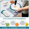 imageEfar Colander with Mixing Bowl Set 41 Stainless Steel Colander Strainers Bowl with Graters for Kitchen Rotatable Food Strainer Bowl for Rinsing Fruits VegetablesDraining Pasta  BlackBlue