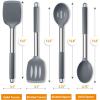 imageEfar Cooking Utensils Set of 4 Silicone Kitchen Utensils for Nonstick Cookware Heat Resistant ampamp Nontoxic Slotted Spatula Solid Spoon Turner for Flipping Mixing Serving BastingPinkGray