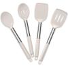 imageEfar Cooking Utensils Set of 4 Silicone Kitchen Utensils for Nonstick Cookware Heat Resistant ampamp Nontoxic Slotted Spatula Solid Spoon Turner for Flipping Mixing Serving BastingPinkKhaki