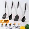 imageEfar Cooking Utensils Set of 4 Silicone Kitchen Utensils for Nonstick Cookware Heat Resistant ampamp Nontoxic Slotted Spatula Solid Spoon Turner for Flipping Mixing Serving BastingPinkBlack