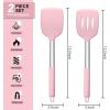 imageEfar Cooking Utensils Set of 4 Silicone Kitchen Utensils for Nonstick Cookware Heat Resistant ampamp Nontoxic Slotted Spatula Solid Spoon Turner for Flipping Mixing Serving BastingPinkPink