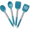 imageEfar Cooking Utensils Set of 4 Silicone Kitchen Utensils for Nonstick Cookware Heat Resistant ampamp Nontoxic Slotted Spatula Solid Spoon Turner for Flipping Mixing Serving BastingPinkTeal Blue