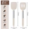 imageEfar Cooking Utensils Set of 4 Silicone Kitchen Utensils for Nonstick Cookware Heat Resistant ampamp Nontoxic Slotted Spatula Solid Spoon Turner for Flipping Mixing Serving BastingPinkKhaki