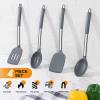 imageEfar Cooking Utensils Set of 4 Silicone Kitchen Utensils for Nonstick Cookware Heat Resistant ampamp Nontoxic Slotted Spatula Solid Spoon Turner for Flipping Mixing Serving BastingPinkGray