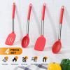 imageEfar Cooking Utensils Set of 4 Silicone Kitchen Utensils for Nonstick Cookware Heat Resistant ampamp Nontoxic Slotted Spatula Solid Spoon Turner for Flipping Mixing Serving BastingPinkRed