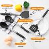 imageEfar Cooking Utensils Set of 4 Silicone Kitchen Utensils for Nonstick Cookware Heat Resistant ampamp Nontoxic Slotted Spatula Solid Spoon Turner for Flipping Mixing Serving BastingPinkBlack