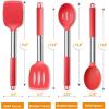 imageEfar Cooking Utensils Set of 4 Silicone Kitchen Utensils for Nonstick Cookware Heat Resistant ampamp Nontoxic Slotted Spatula Solid Spoon Turner for Flipping Mixing Serving BastingPinkRed