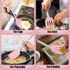 imageEfar Cooking Utensils Set of 4 Silicone Kitchen Utensils for Nonstick Cookware Heat Resistant ampamp Nontoxic Slotted Spatula Solid Spoon Turner for Flipping Mixing Serving BastingPinkPink