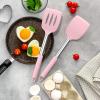 imageEfar Cooking Utensils Set of 4 Silicone Kitchen Utensils for Nonstick Cookware Heat Resistant ampamp Nontoxic Slotted Spatula Solid Spoon Turner for Flipping Mixing Serving BastingPinkPink