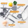 imageEfar Cooking Utensils Set of 4 Silicone Kitchen Utensils for Nonstick Cookware Heat Resistant ampamp Nontoxic Slotted Spatula Solid Spoon Turner for Flipping Mixing Serving BastingPinkGray