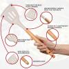 imageEfar Cooking Utensils Set of 6 Silicone Kitchen Utensils with Wooden Handle Nonstick Cookware Friendly ampamp Heat Resistant Includes SpatulaLadleSlotted TurnerServing SpoonSpaghetti ServerBlackKhaki